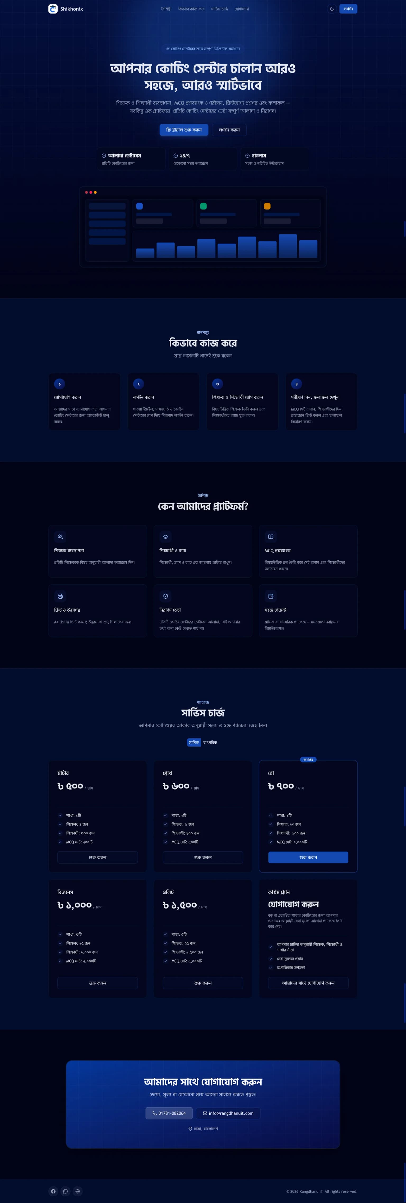 Shikhonix - Coacing management saas application