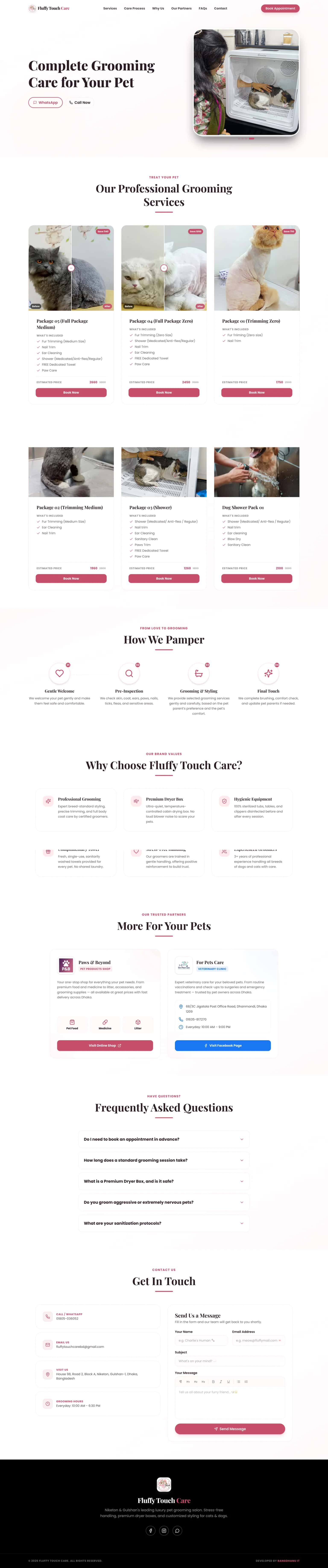 Fluffy Touch Care — Pet Care Booking & Business Management Platform